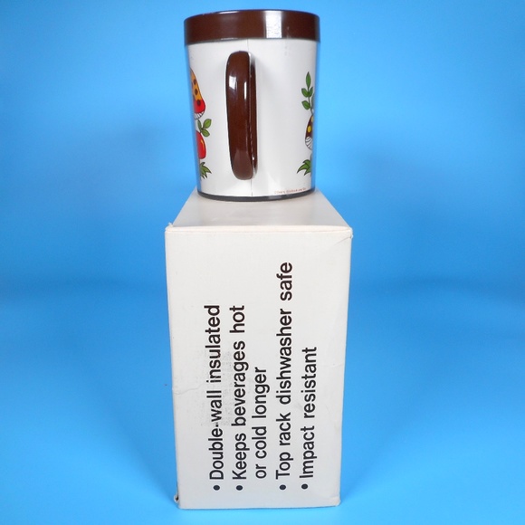 4 VTG 70s Thermo Serv Merry Mushroom Cups Mugs Set Sears w box & pamphlet - Picture 12 of 16